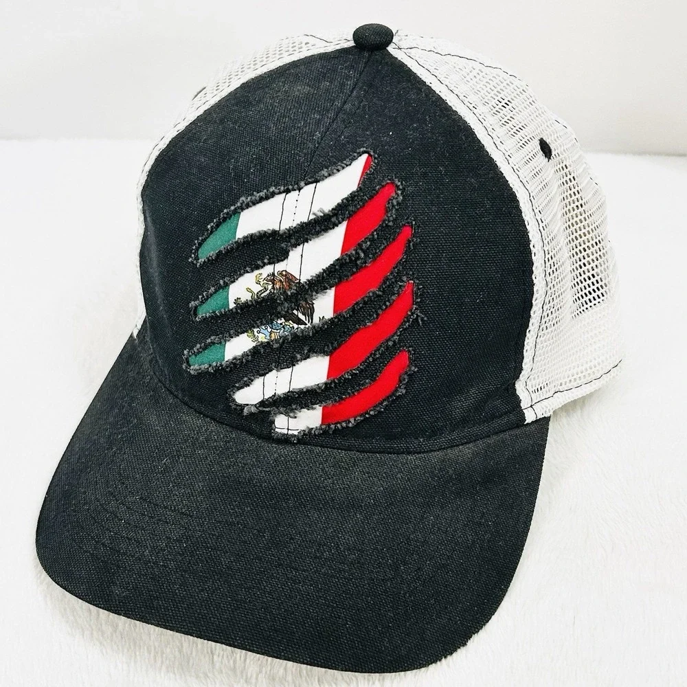 Cody James Mexico Flag Claw Mark Trucker Hat Cap Strapback Adjustable‎ Black